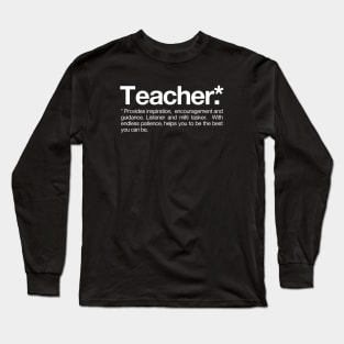 Teacher Definition Long Sleeve T-Shirt